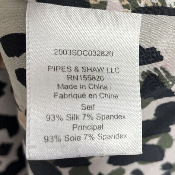 VERONICA BEARD Amani Dress Women 2 Silk Button Front Midi Leopard Print Stretch - Picture 16 of 16